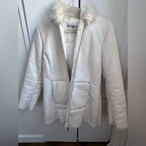 Women's White Faux Fur Lined Jacket